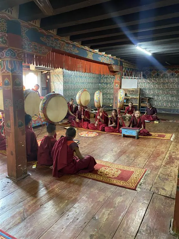 Monks meditating