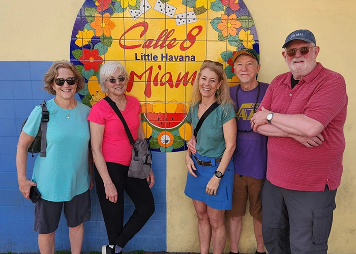 Happy travelers in Miami