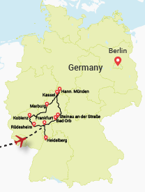 Romantic Germany tour map