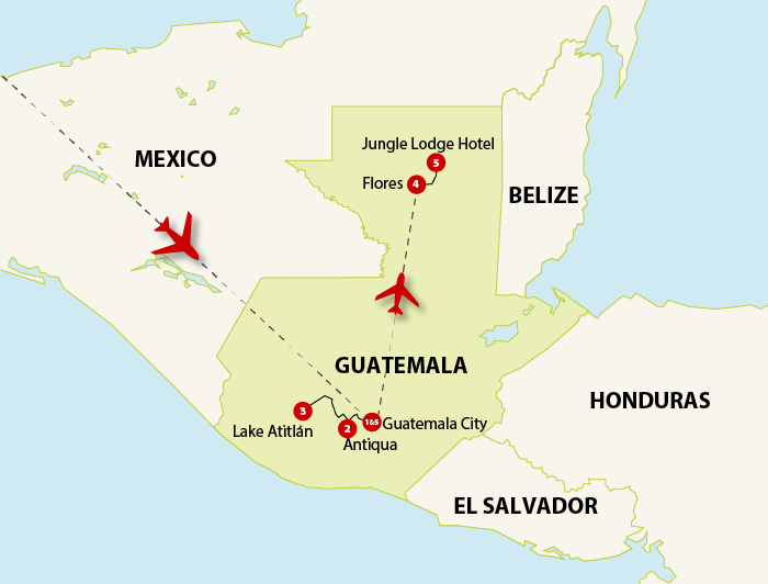 Guatemala tour map