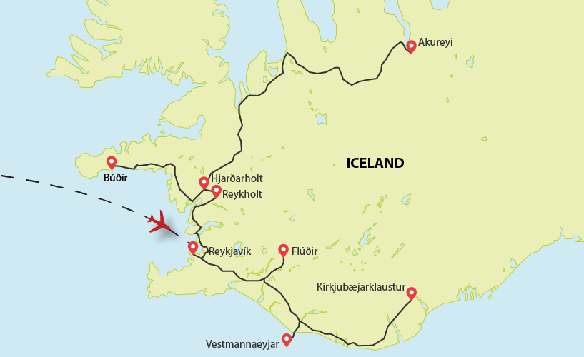 Iceland tour map