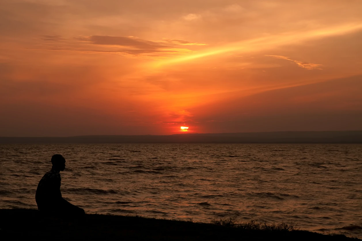 Sun setting over Lake Victoria