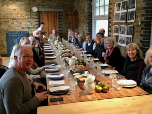 Enjoying cheese at Neal's Yard 