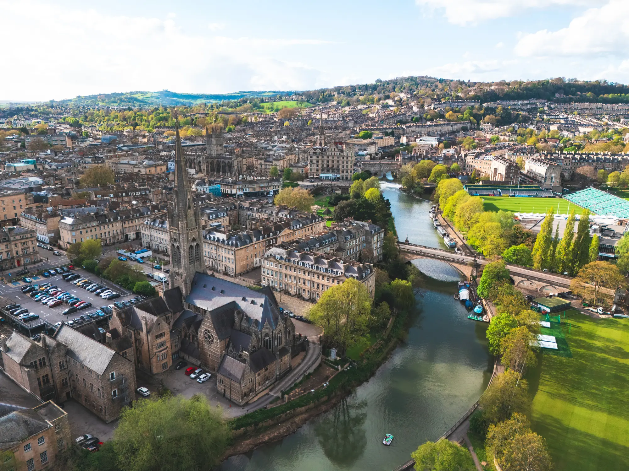 Aerial view of Bath