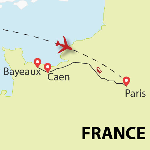 Normandy tour map