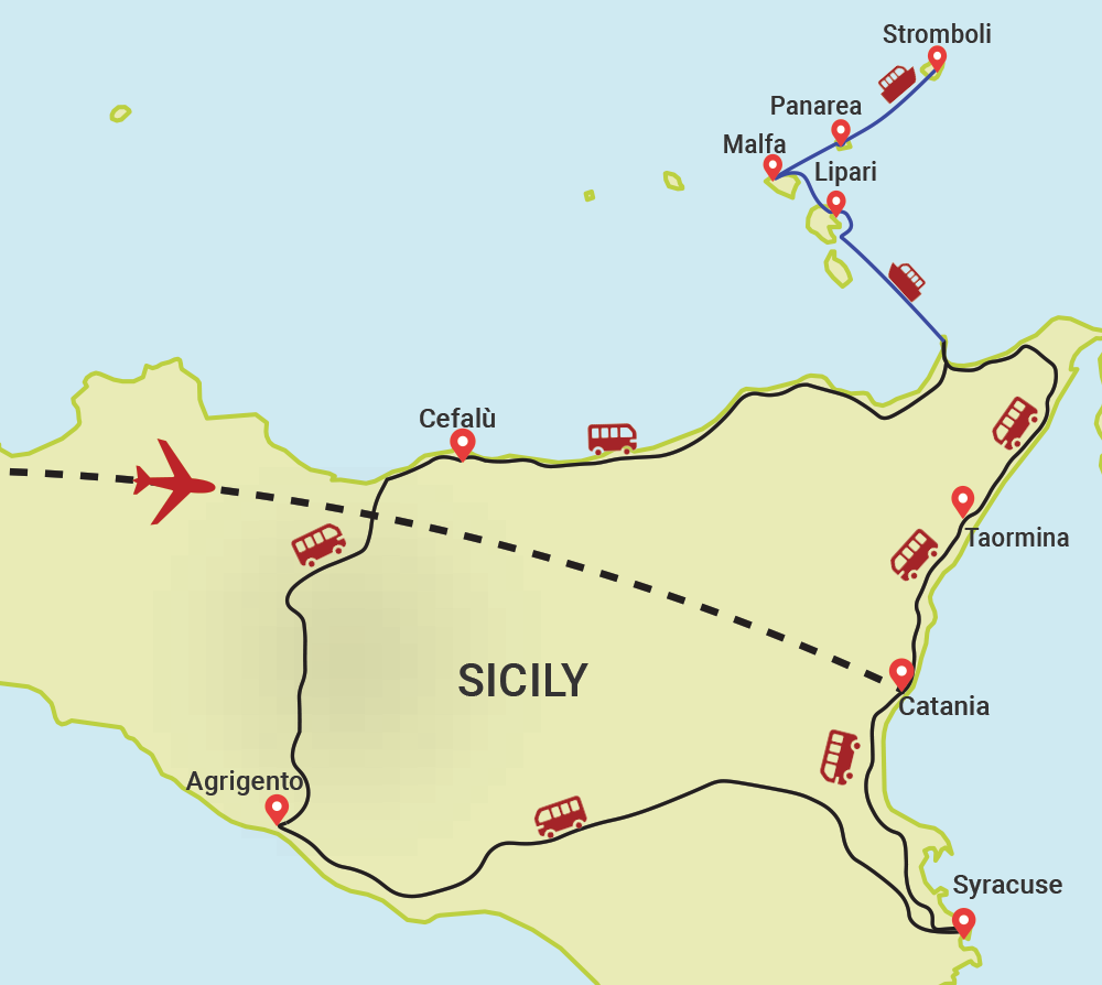 Sicily tour map