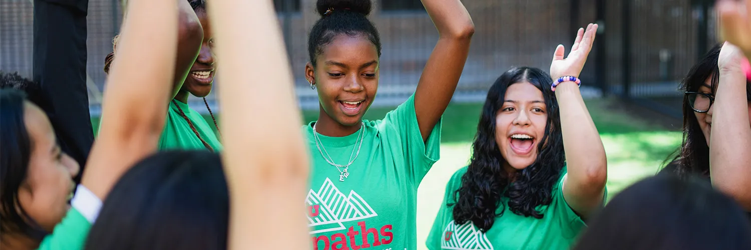 a group of PATHS students cheering