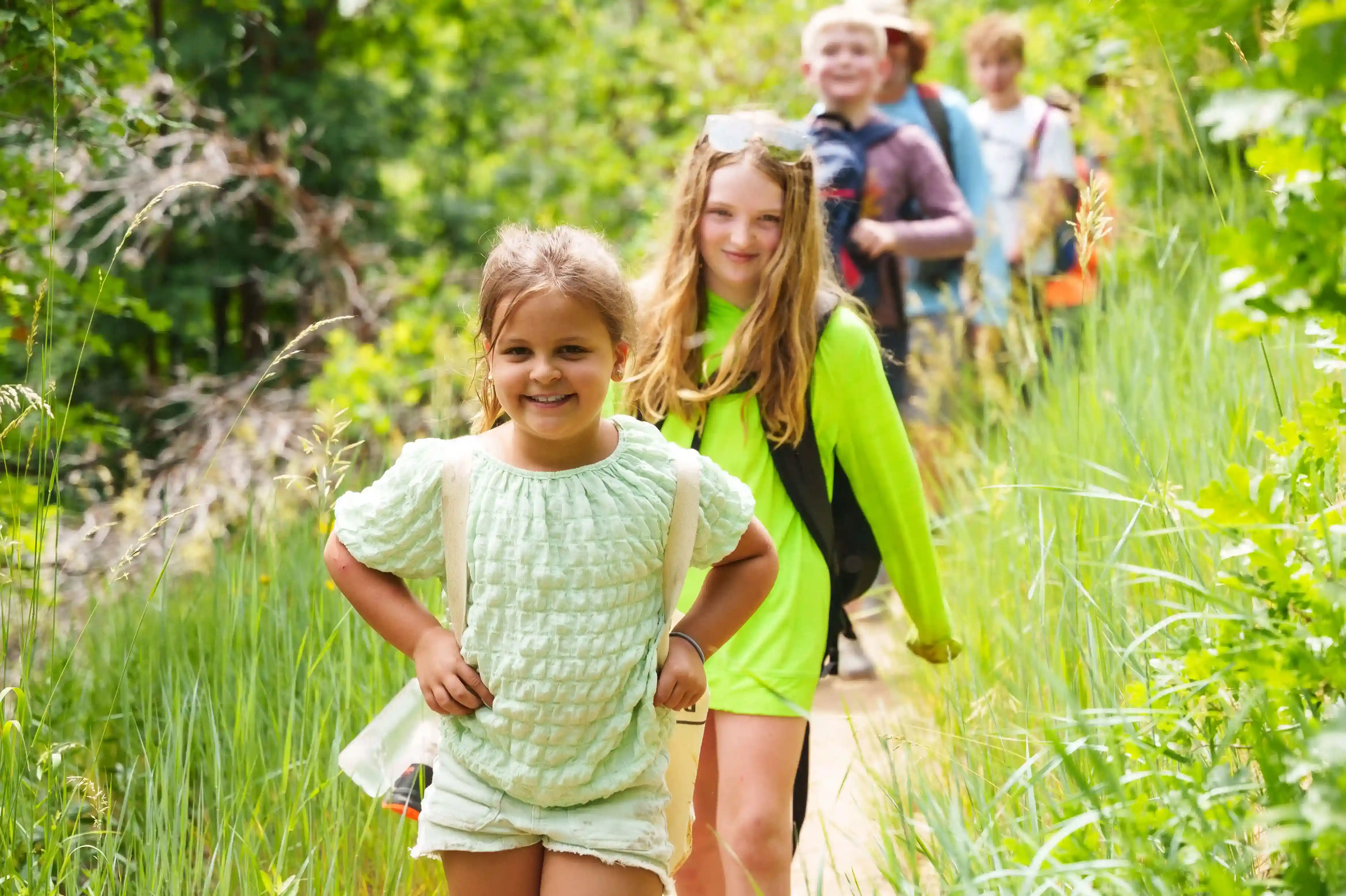 Campers going on a hike