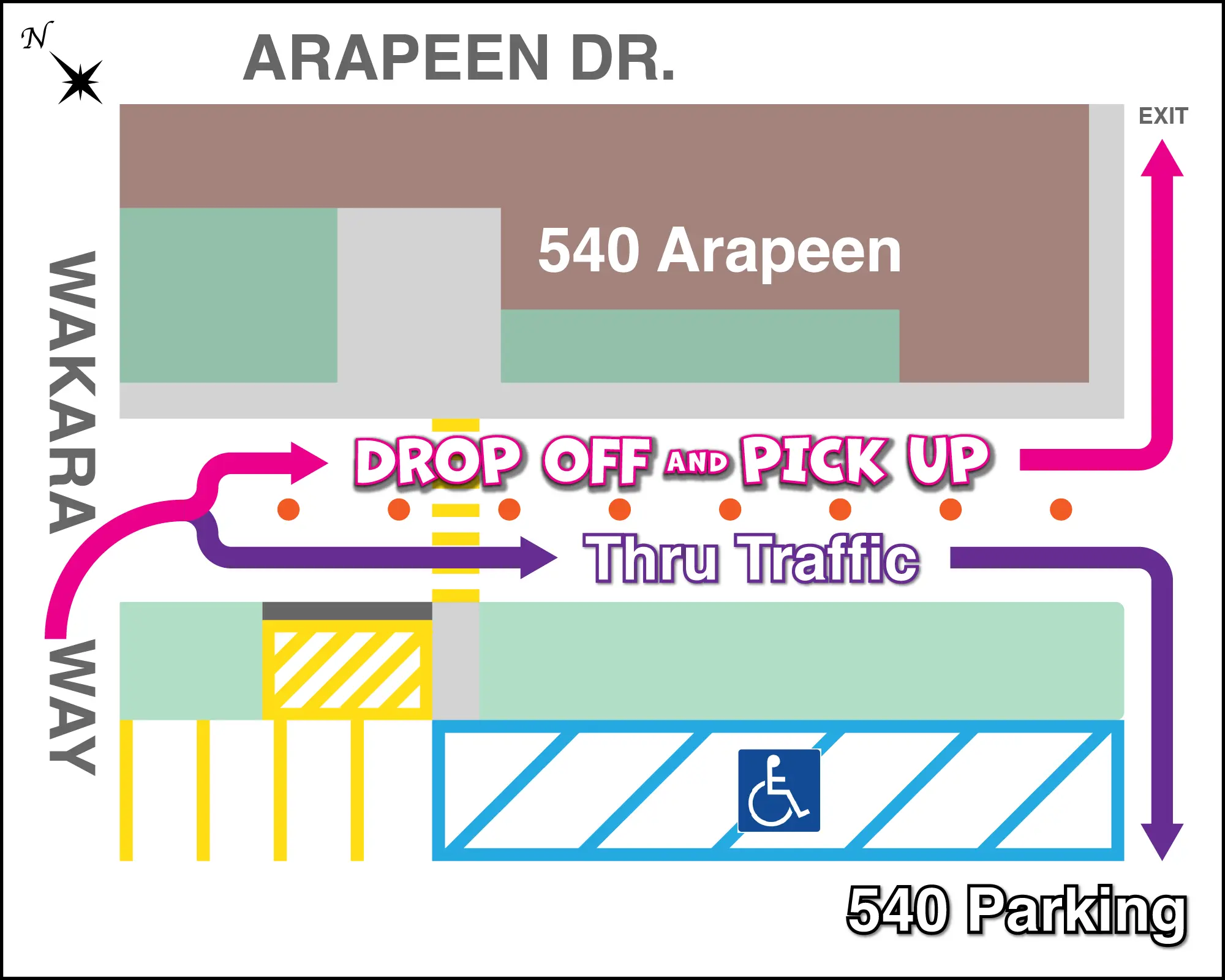 drop off and pick up map